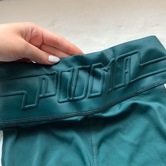 Puma green mesh pants with pink sides size S - Picture 6 of 10